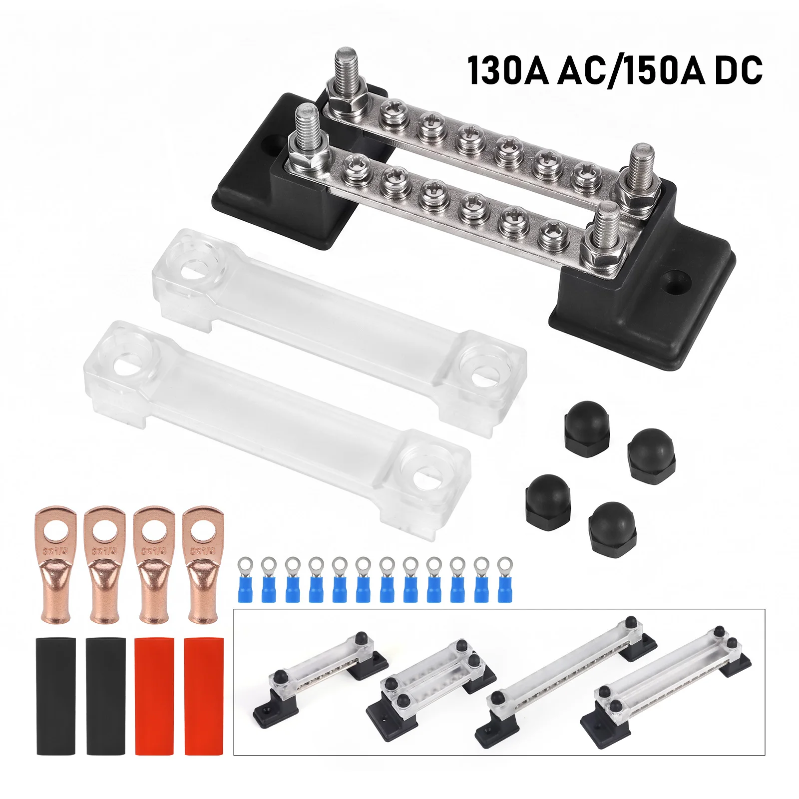 6/12 Way Double Single Row Bus Bar 12V-48V 150A Power Positive Negative Distribution Block Battery Terminal Studs For Car Boat
6/12 Way Double Single Row Bus Bar 12V-48V 150A Power Positive Negative Distribution Block Battery Terminal Studs For Car Boat
