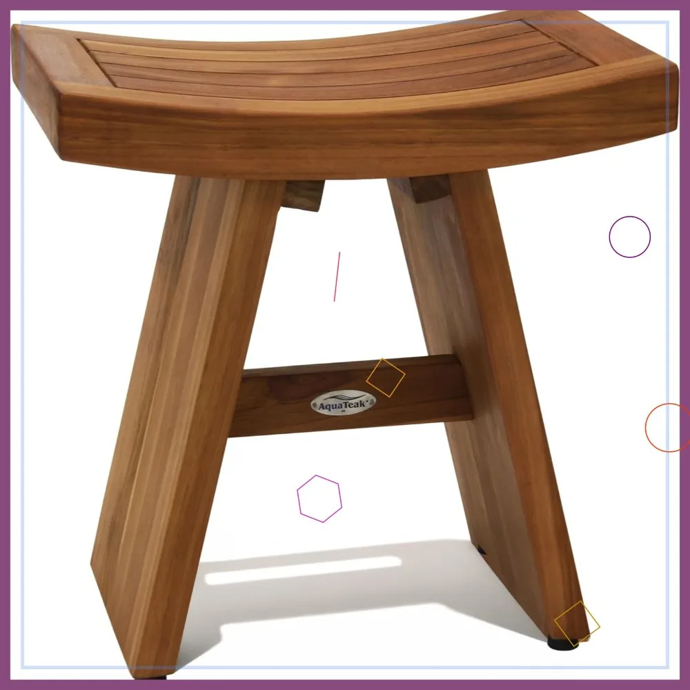 18" Asia Teak Shower Bench - Water Resistant Bathroom Stool, Shaving Foot Rest, Indoor & Outdoor Use
18" Asia Teak Shower Bench - Water Resistant Bathroom Stool, Shaving Foot Rest, Indoor & Outdoor Use