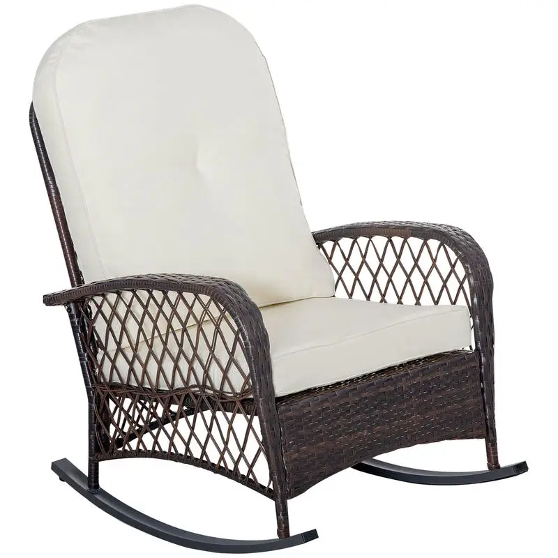 Outsunny Outdoor PE Rattan Wicker Recliner Rocker Chair w/ Soft Cushion for Garden
Outsunny Outdoor PE Rattan Wicker Recliner Rocker Chair w/ Soft Cushion for Garden
