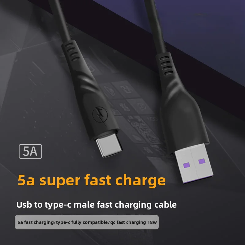 Type‑C Male to USB 5A Super Fast Charging Cable with Connector, Fully Compatible Charging Cable QC 18W Fast Charging PD Cable
Type‑C Male to USB 5A Super Fast Charging Cable with Connector, Fully Compatible Charging Cable QC 18W Fast Charging PD Cable
