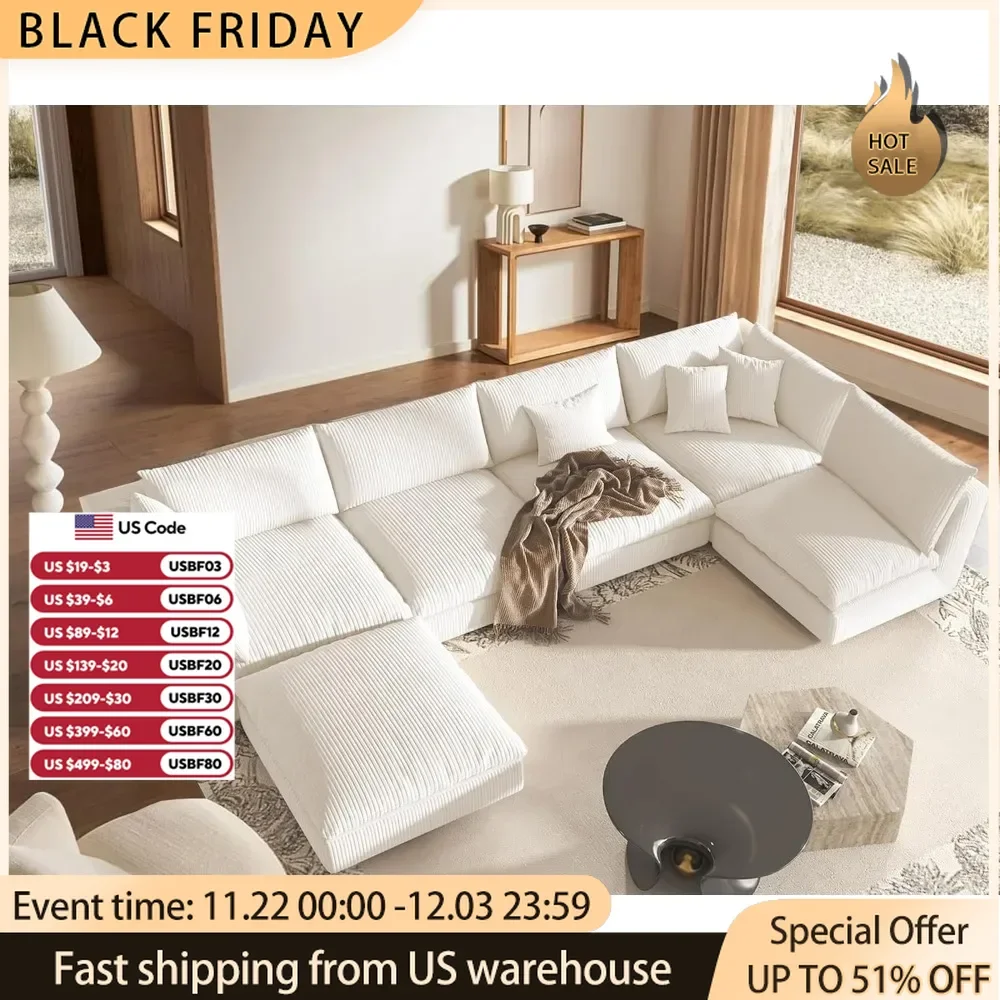 Cloud Couch Sectional,156'' Cloud Modular Couch with Ottoman, Deep Seat Couches for Modern Living Room/Office ,Velvet,6 Seater
Cloud Couch Sectional,156'' Cloud Modular Couch with Ottoman, Deep Seat Couches for Modern Living Room/Office ,Velvet,6 Seater