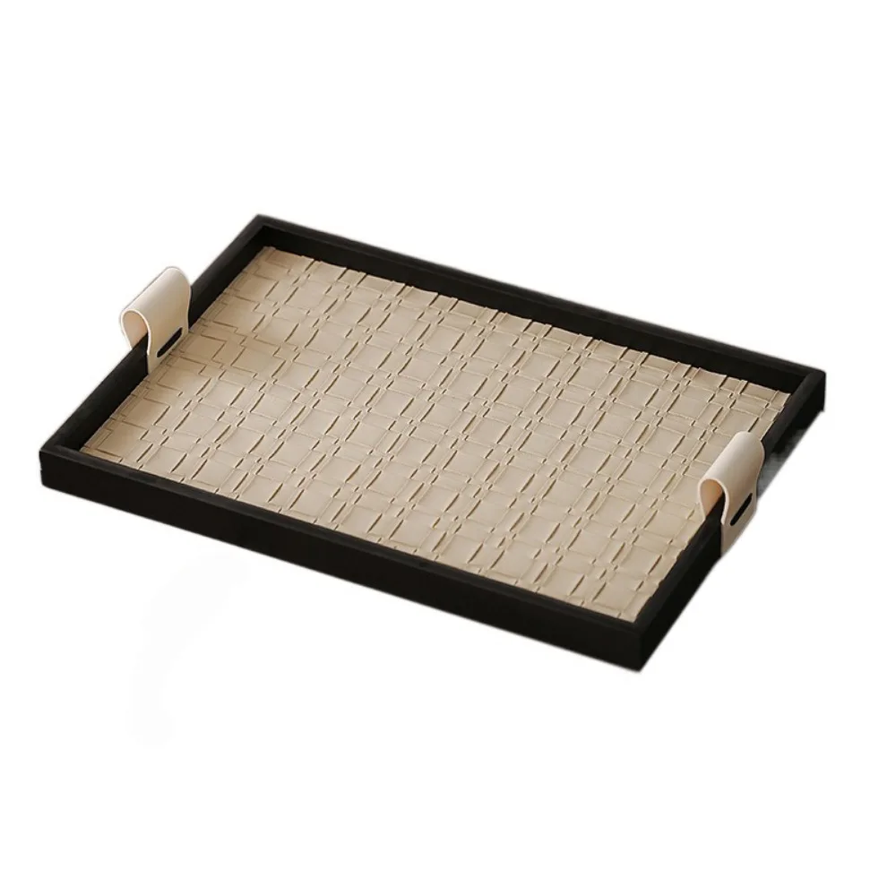 Black/Beige Woven Leather Storage Tray Handmade with Handle Jewelry Display Plate Rectangle Leather Wooden Tray Aromatherapy
Black/Beige Woven Leather Storage Tray Handmade with Handle Jewelry Display Plate Rectangle Leather Wooden Tray Aromatherapy