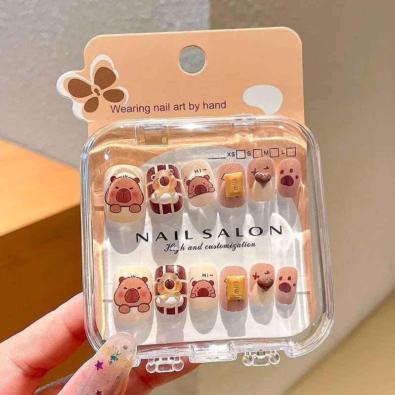 Cute Cartoon Kids 3D DIY Fake Nails Patch Sweet Girls Capybara Press On Nails Child Wearable False Nail Set Kids Gift 4pcs/set
Cute Cartoon Kids 3D DIY Fake Nails Patch Sweet Girls Capybara Press On Nails Child Wearable False Nail Set Kids Gift 4pcs/set
