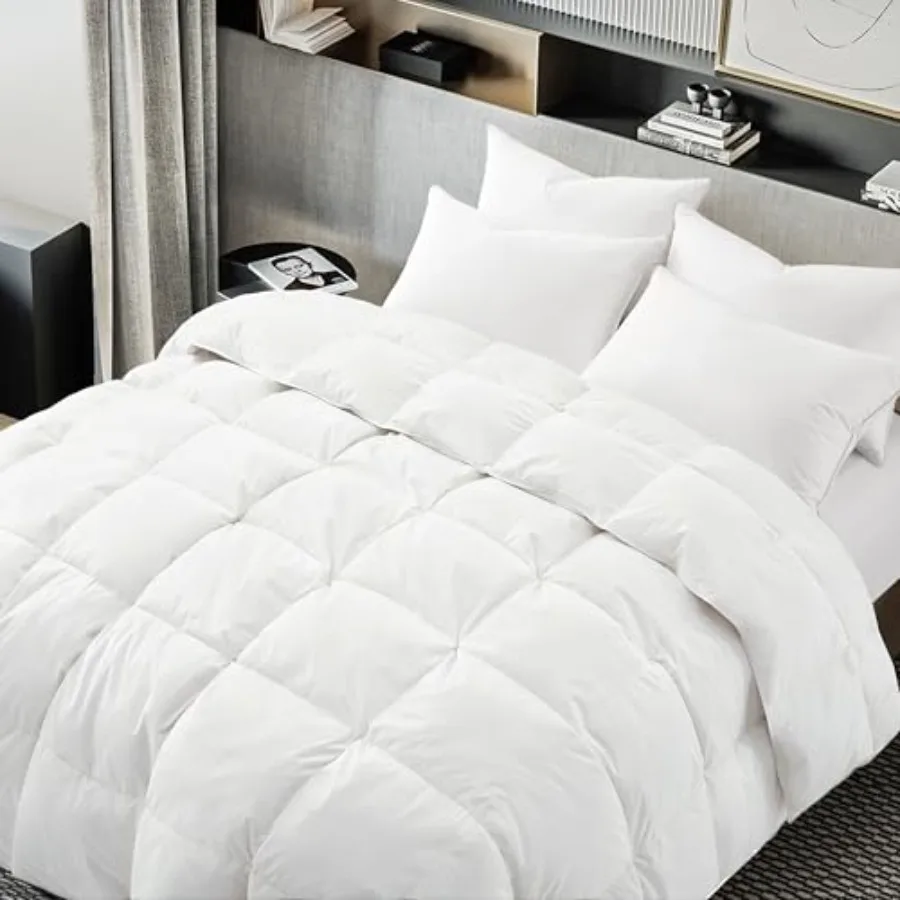 Goose Feather Down Comforter Size, White 100% Cotton Duvet Insert, All Season Hotel Bedding Fluffy Cotton Comforter with Corner
Goose Feather Down Comforter Size, White 100% Cotton Duvet Insert, All Season Hotel Bedding Fluffy Cotton Comforter with Corner