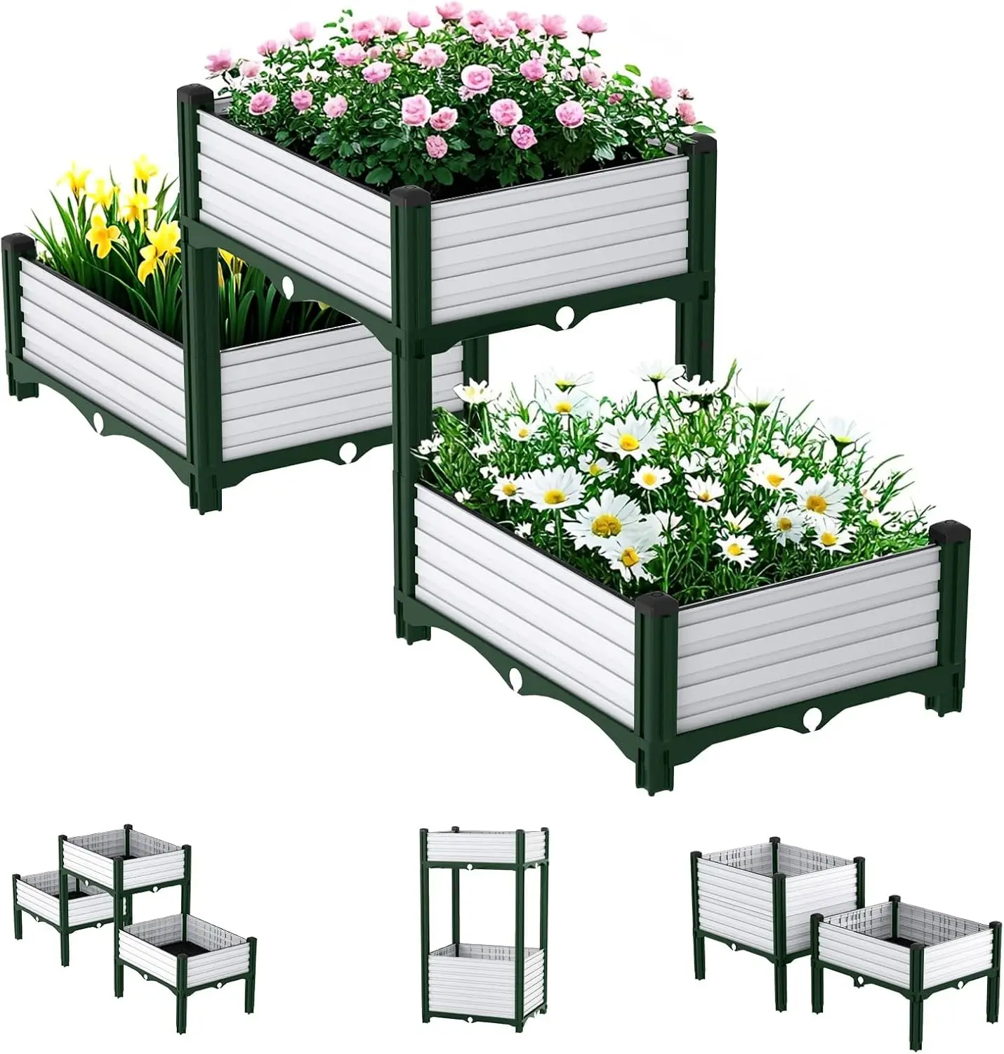 Planter Box Raised Garden Bed with Reinforced Support Rods, Drainage Grid, Multi-Combination Options for Vegetables, Flowers, an
Planter Box Raised Garden Bed with Reinforced Support Rods, Drainage Grid, Multi-Combination Options for Vegetables, Flowers, an