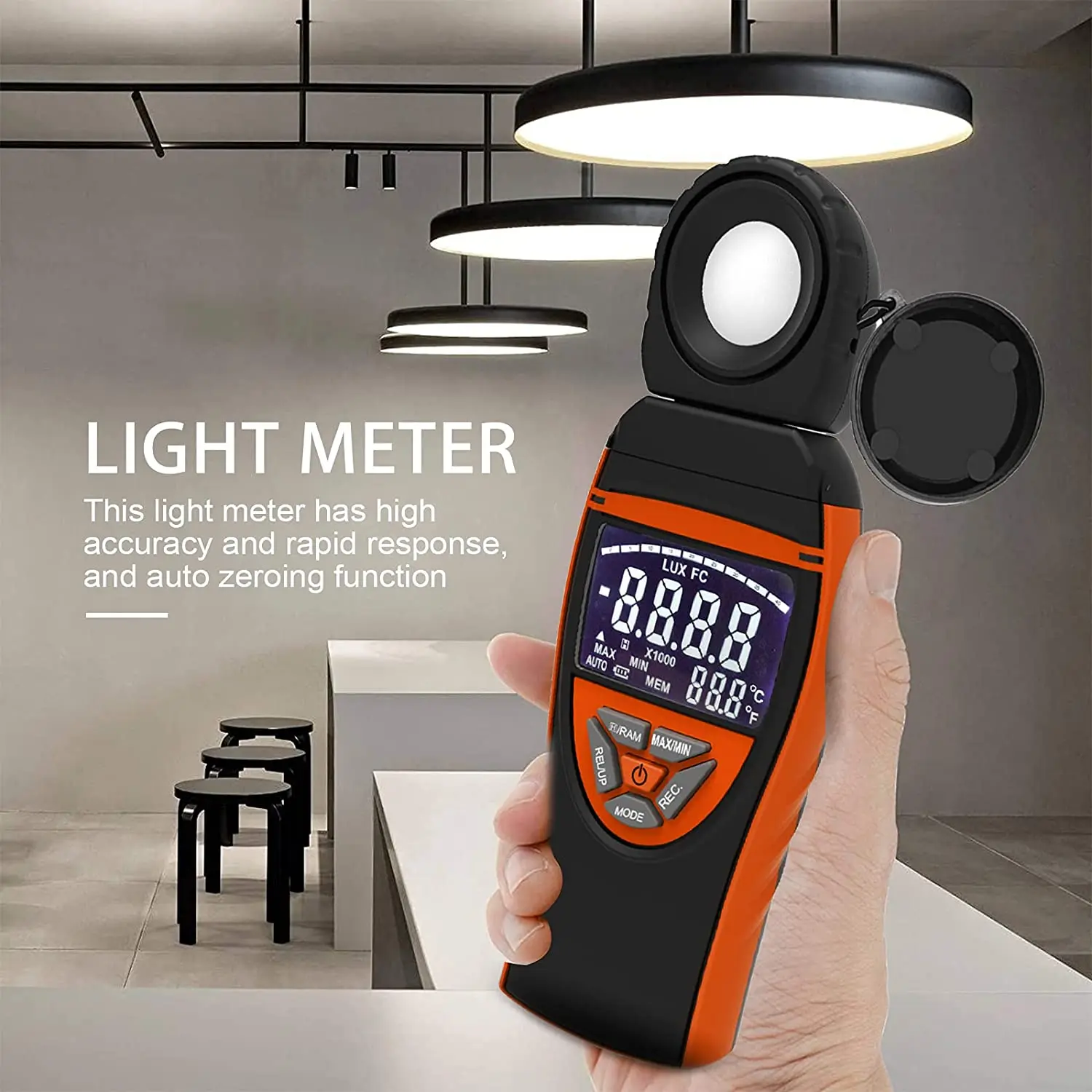 Digital Illuminance/Light Meter 400,000 Lux Light Meter HOLDPEAK 8801A Data storage Color LCD Screen for Photography Grow Plants
Digital Illuminance/Light Meter 400,000 Lux Light Meter HOLDPEAK 8801A Data storage Color LCD Screen for Photography Grow Plants
