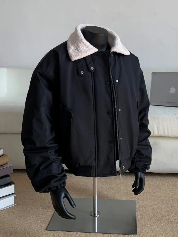 Мужская зимняя куртка с воротником из овечьей шерсти, теплая хлопковая куртка в американском ретро-стиле, свободный крой, повседневная верхняя одежда
Мужская зимняя куртка с воротником из овечьей шерсти, теплая хлопковая куртка в американском ретро-стиле, свободный крой, повседневная верхняя одежда