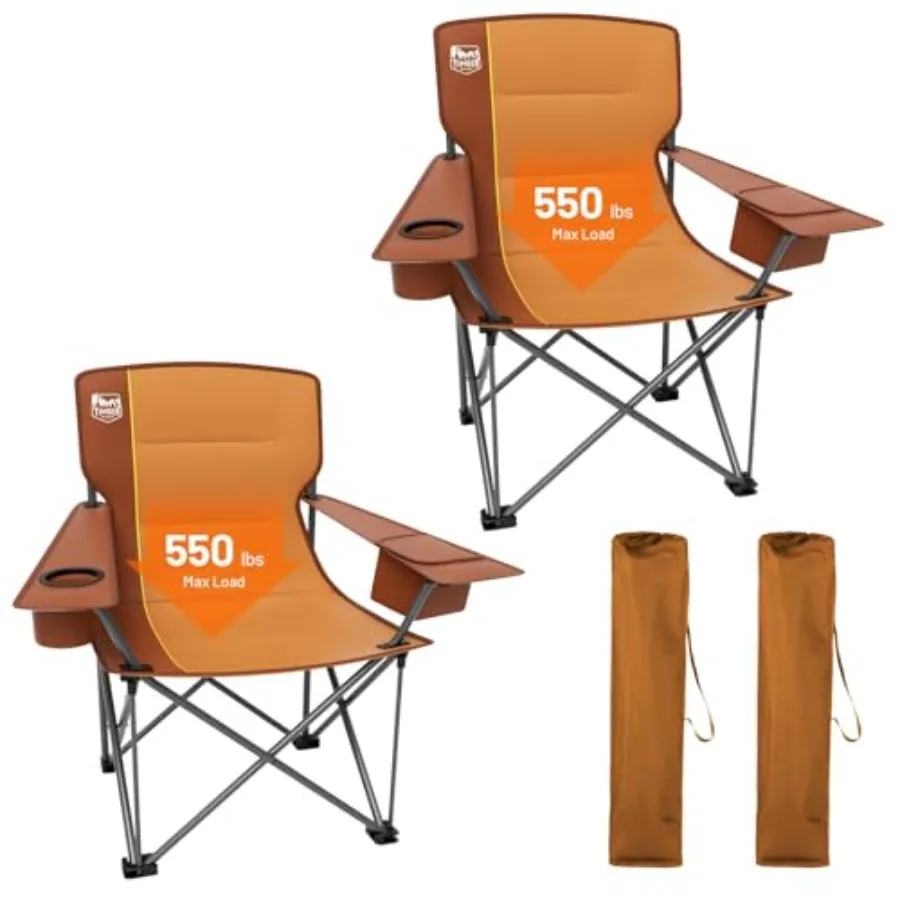 Oversized Folding Camping Chair for Adults: Heavy Duty 550 LBS Support Orange with Cup Holder Side Pocket Ideal for Camp Lawn P
Oversized Folding Camping Chair for Adults: Heavy Duty 550 LBS Support Orange with Cup Holder Side Pocket Ideal for Camp Lawn P