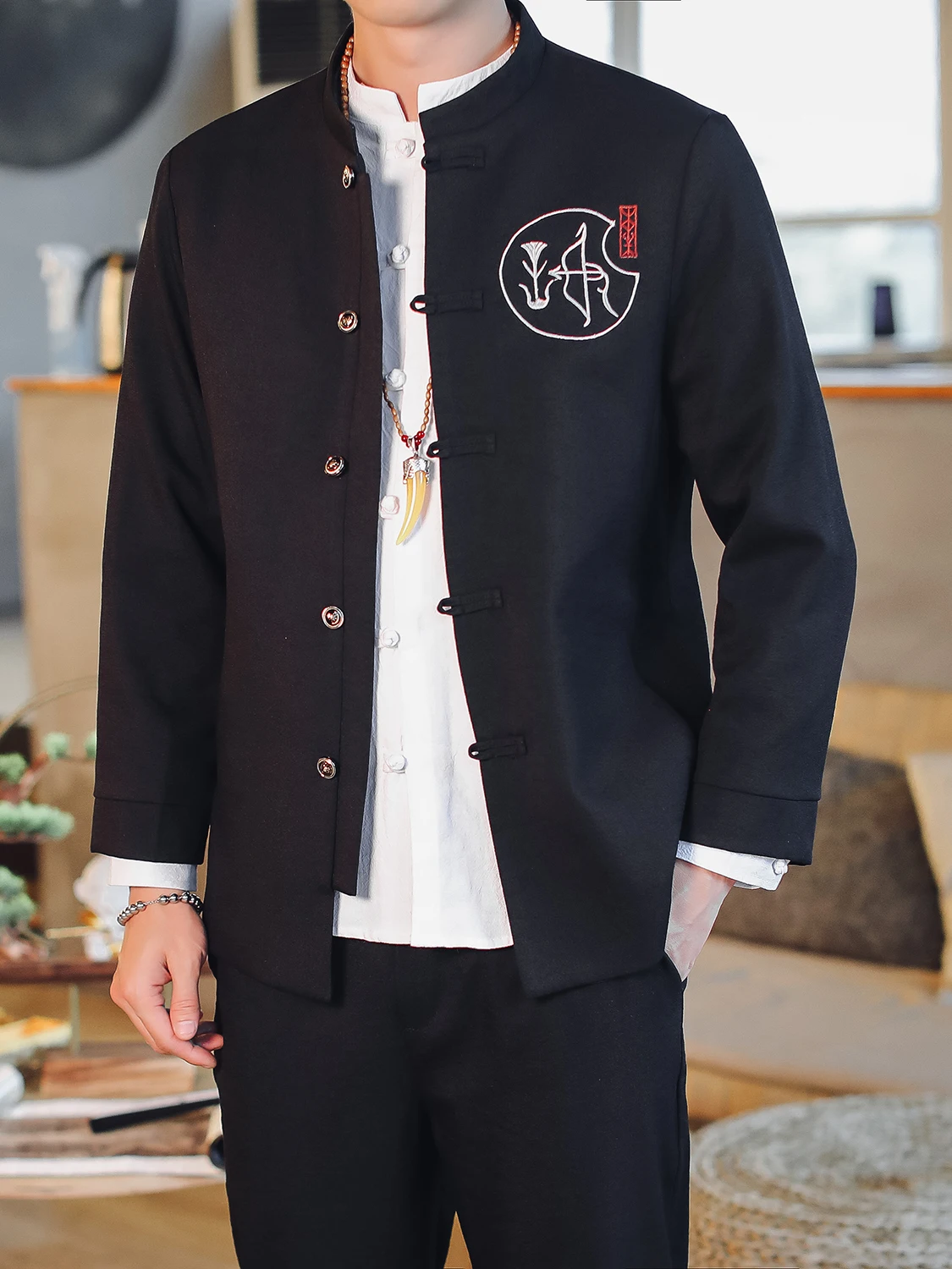 Men's Traditional Chinese Style Jacket Coat Buddhist Faith Reformed Hanfu Suit Button Decor Standard Fit Casual Outerwear
Men's Traditional Chinese Style Jacket Coat Buddhist Faith Reformed Hanfu Suit Button Decor Standard Fit Casual Outerwear