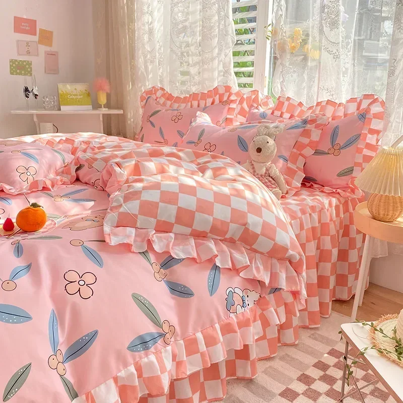 Brushed Bedding Set Ruffle Lovely Duvet Cover Set Princess Style Bed Skirt 4-Piece Set Queen Bedding Set King Size Bedding Set
Brushed Bedding Set Ruffle Lovely Duvet Cover Set Princess Style Bed Skirt 4-Piece Set Queen Bedding Set King Size Bedding Set