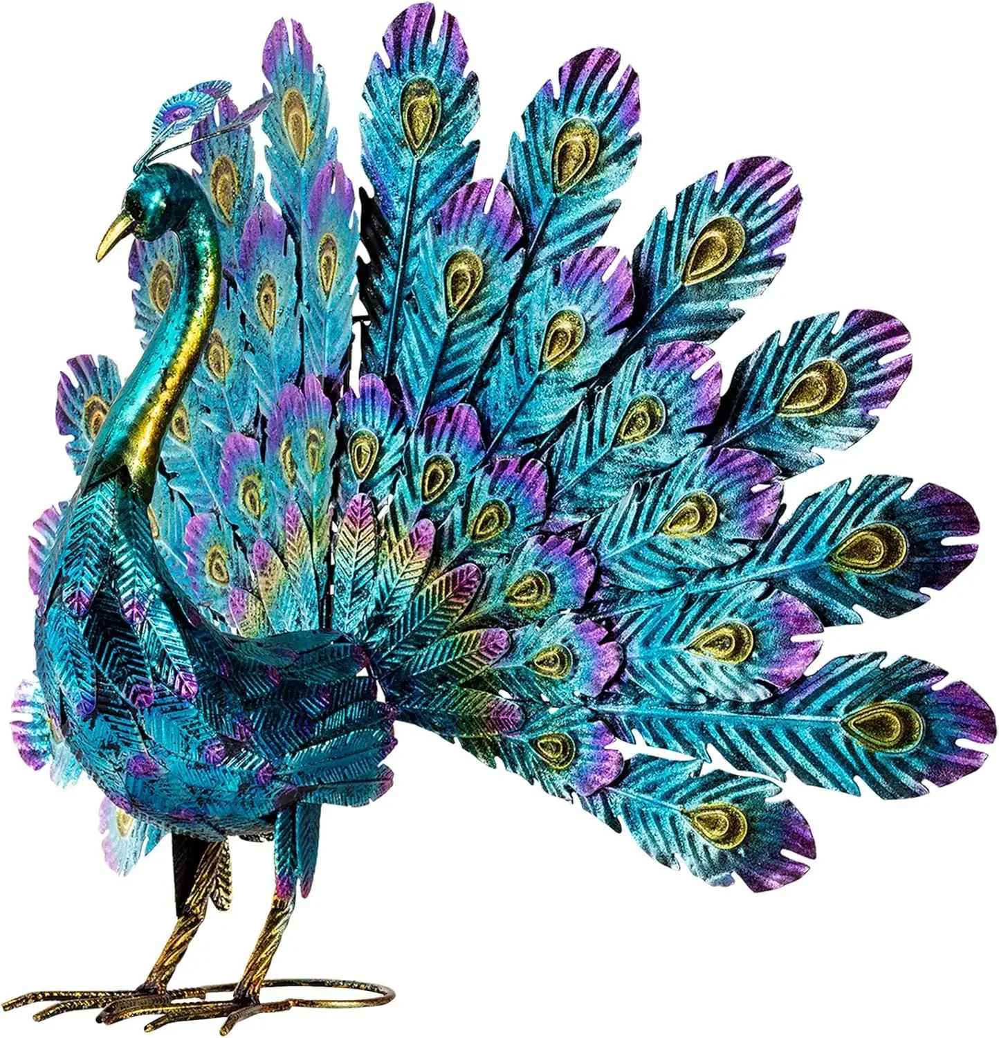 Tall Outdoor Metallic Peacock Tail Spread Yard Statue Vibrant Garden Sculpture For Patio Lawn Or Entryway Multicolor
Tall Outdoor Metallic Peacock Tail Spread Yard Statue Vibrant Garden Sculpture For Patio Lawn Or Entryway Multicolor