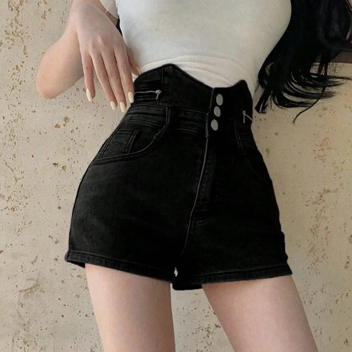 Korean Chic Sexy High-Waisted Belly-Control Denim Shorts for Women in Summer, Versatile Butt-Lifting Wide-Leg Single-Breasted Hot Pants
Korean Chic Sexy High-Waisted Belly-Control Denim Shorts for Women in Summer, Versatile Butt-Lifting Wide-Leg Single-Breasted Hot Pants