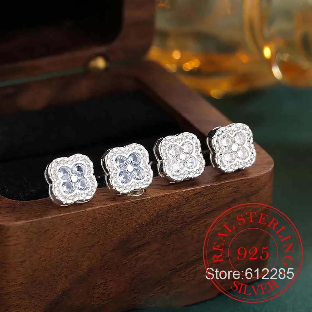 925 Sterling Silver Jewelry Luxury Crystal Lucky Plants Flower Stud Earrings for Women Wedding Party Jewelry Girls Friend Gift
925 Sterling Silver Jewelry Luxury Crystal Lucky Plants Flower Stud Earrings for Women Wedding Party Jewelry Girls Friend Gift