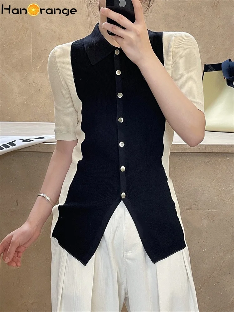 HanOrange 2026 Summer Fashion Splicing Short Sleeve Cardigan Women Slim Fit Look Knitted Top
HanOrange 2026 Summer Fashion Splicing Short Sleeve Cardigan Women Slim Fit Look Knitted Top