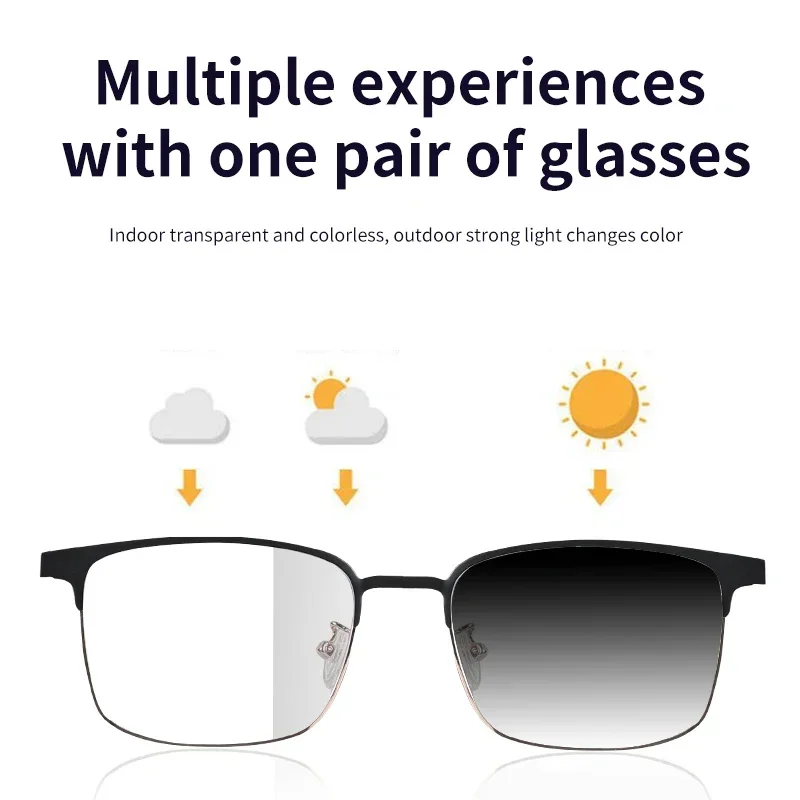 AI Smart Glasses Metal Frame Color Changing Lenses Bluetooth Dual Touch Multi Function Call Headset For Men And Women
AI Smart Glasses Metal Frame Color Changing Lenses Bluetooth Dual Touch Multi Function Call Headset For Men And Women