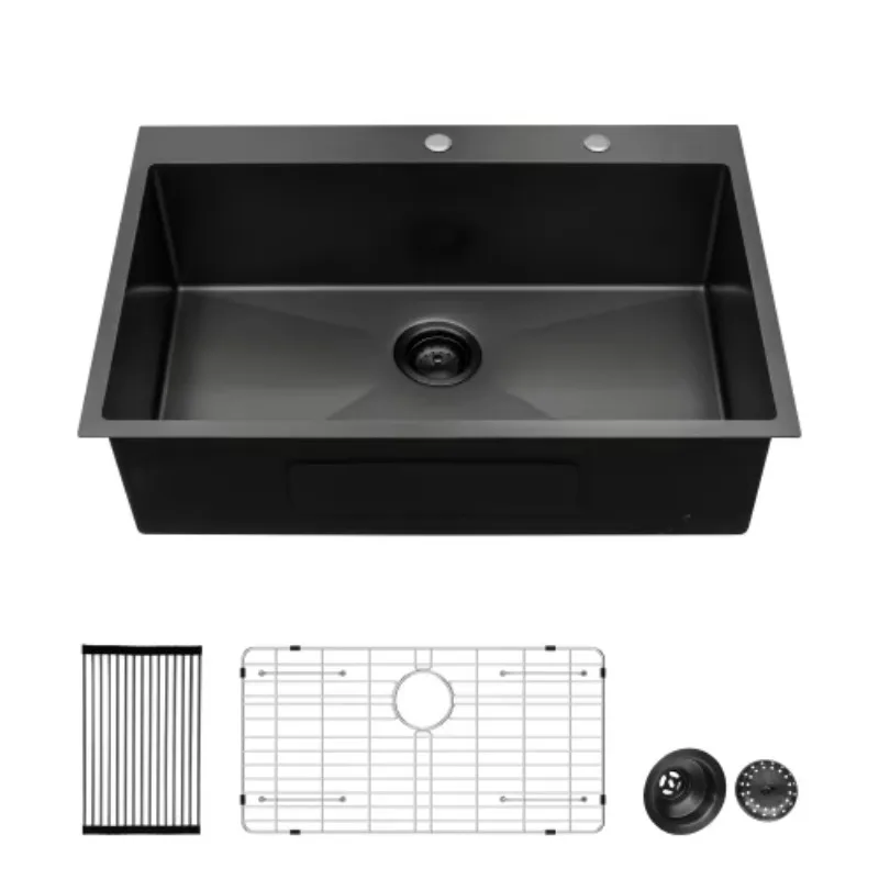 ATV 27x22 Inch American Style 304 Stainless Steel Kitchen Sink Single Bowl With Drain Board Large Deep Bowl Undermount
ATV 27x22 Inch American Style 304 Stainless Steel Kitchen Sink Single Bowl With Drain Board Large Deep Bowl Undermount