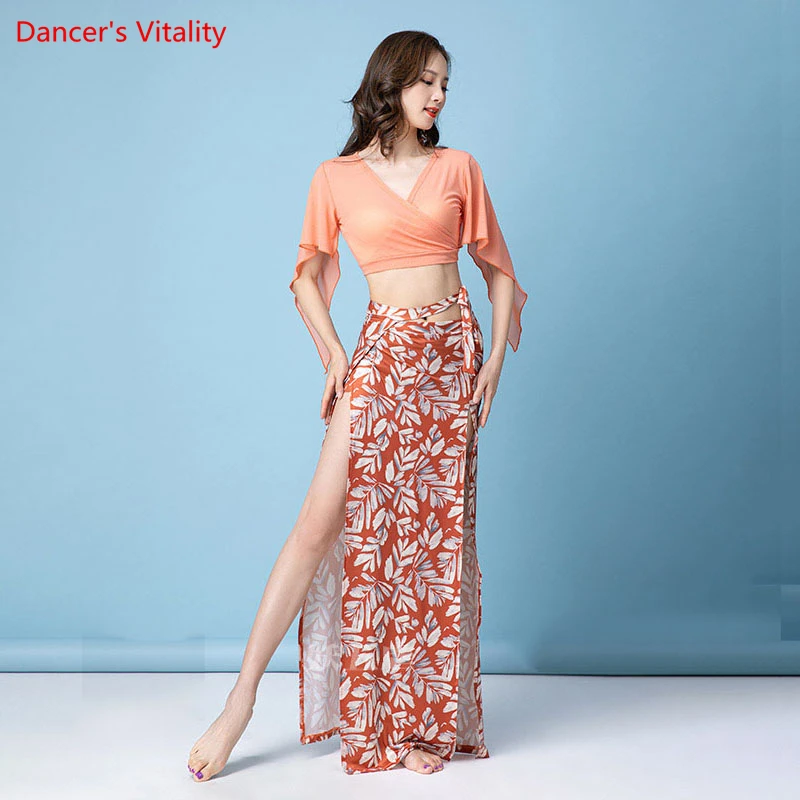 Belly Dance Costume 2021 New Oriental Dance Practice Suit Water Yarn Top Printed Skirt 2pcs for Women Bellydancing Outfit M,L,XL
Belly Dance Costume 2021 New Oriental Dance Practice Suit Water Yarn Top Printed Skirt 2pcs for Women Bellydancing Outfit M,L,XL