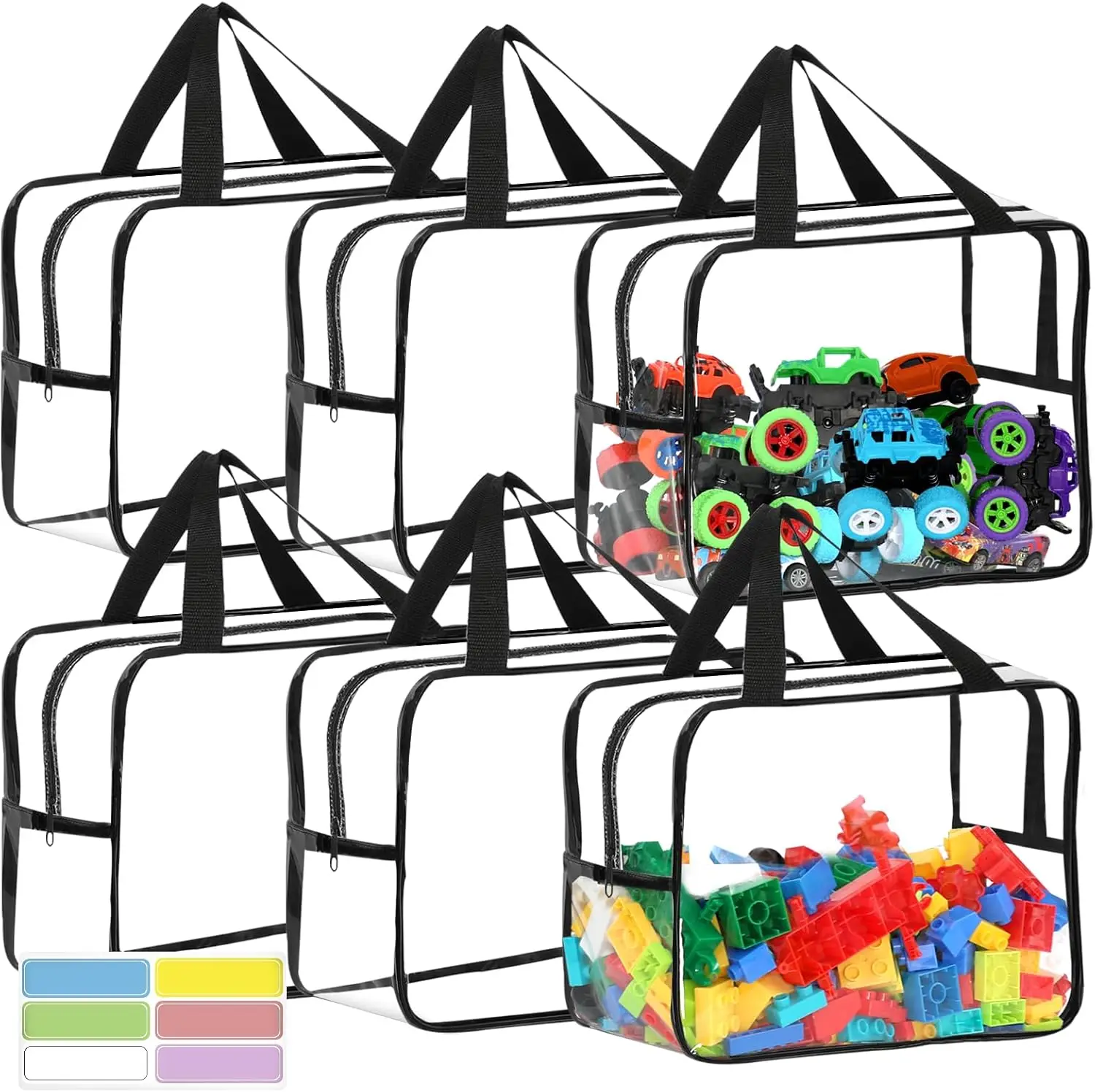 6 Packs Widen X-Large Toy Storage Bags 12.6×9.25×6.9In with Labels, Reusable Clear PVC Board Game
6 Packs Widen X-Large Toy Storage Bags 12.6×9.25×6.9In with Labels, Reusable Clear PVC Board Game