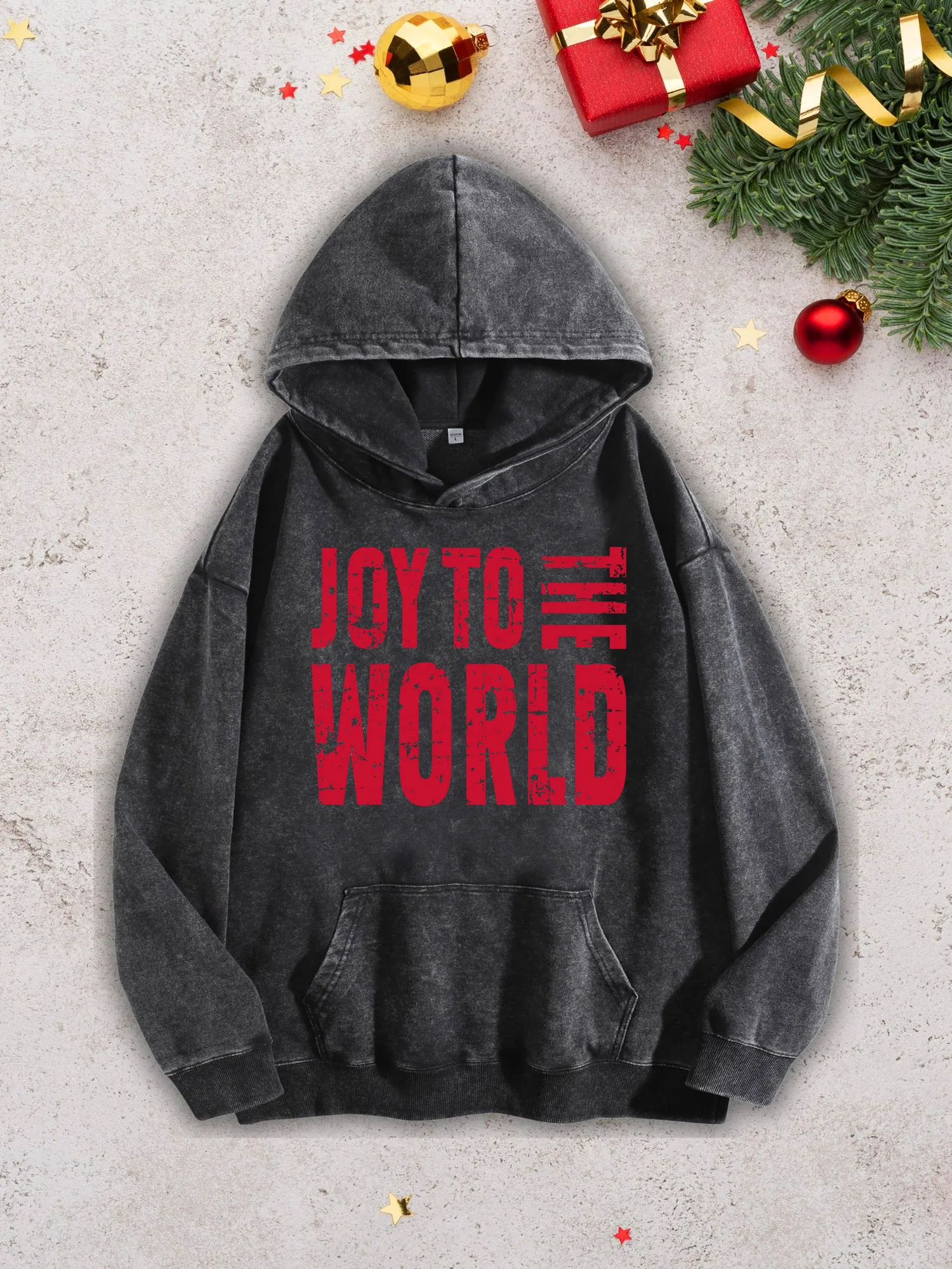 Retro Joy to the World Men's Heavyweight Hoodie - Acid Wash Retro Black Pullover, Fall & Winter Sweatshirt 400Gsm
Retro Joy to the World Men's Heavyweight Hoodie - Acid Wash Retro Black Pullover, Fall & Winter Sweatshirt 400Gsm