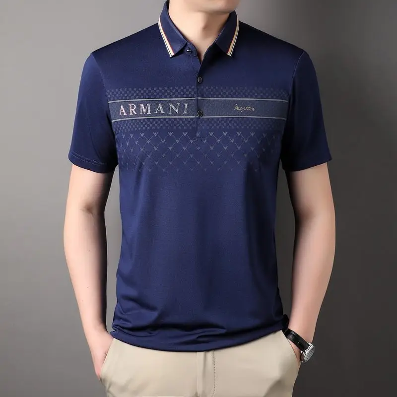 Men's High-end Business Casual POLO Shirt Men's Short-sleeved Large-size Mulberry Silk Thin Iron Diamond Lapel T-shirt
Men's High-end Business Casual POLO Shirt Men's Short-sleeved Large-size Mulberry Silk Thin Iron Diamond Lapel T-shirt