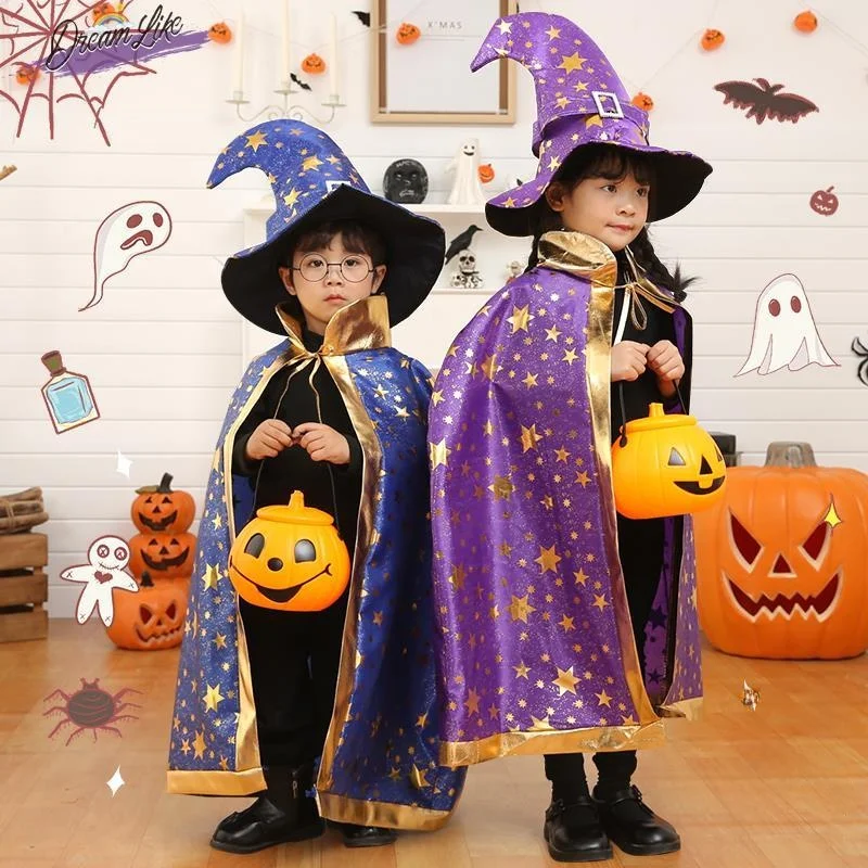 Halloween Children's Costume Boys' Witch Cloak Girls' Dress-Up Robe for Kindergarten Performance Quality Material
Halloween Children's Costume Boys' Witch Cloak Girls' Dress-Up Robe for Kindergarten Performance Quality Material