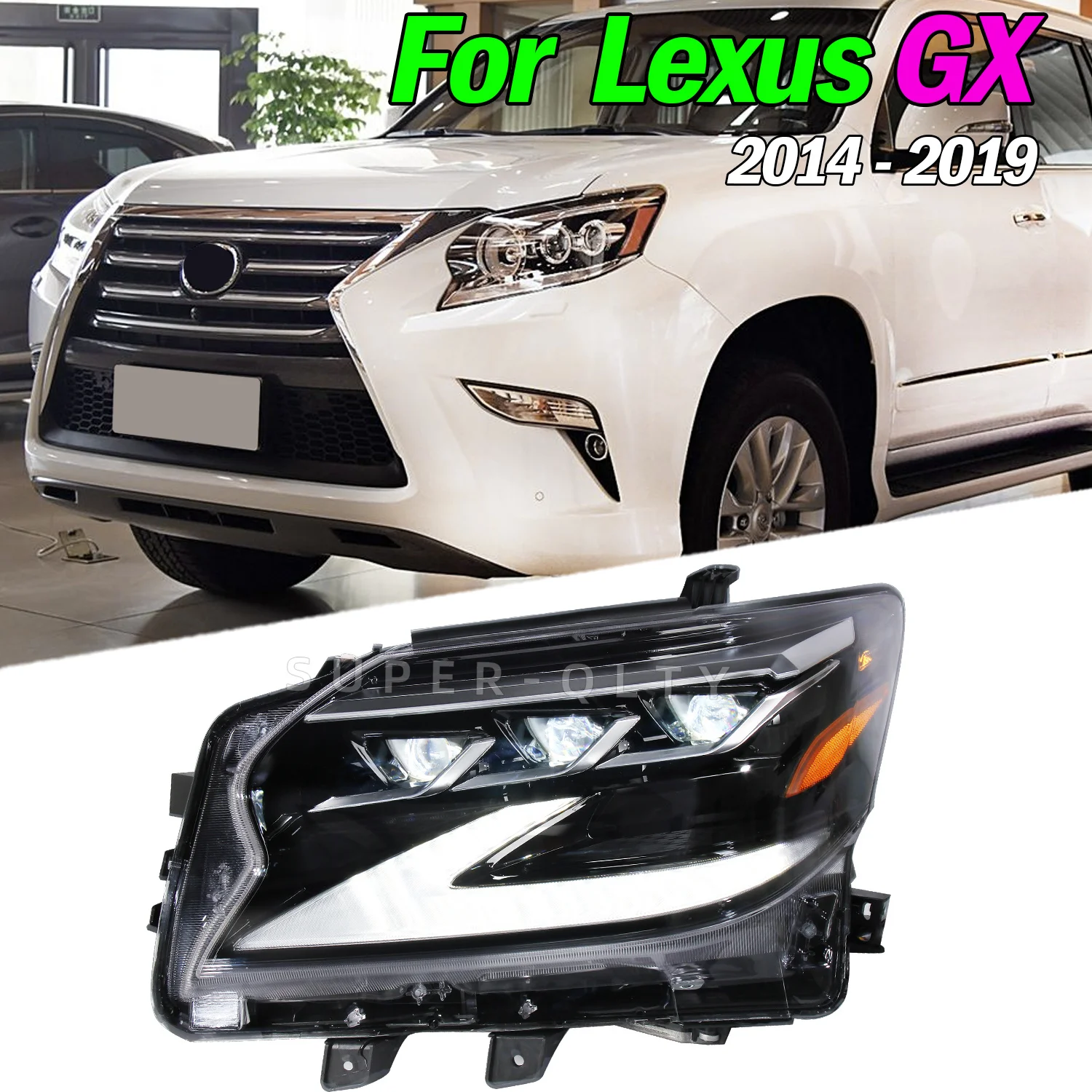 For Lexus GX GX400 LED Headlight 2014-2020 GX460 DRL Turn Signal High Beam Projector Lens Triple Beams LED Headlamp
For Lexus GX GX400 LED Headlight 2014-2020 GX460 DRL Turn Signal High Beam Projector Lens Triple Beams LED Headlamp