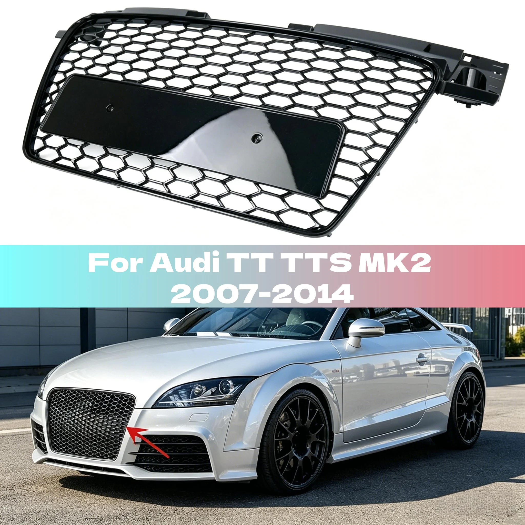 Car Front Grille Honeycomb Grille Cover Mesh Grill For Audi TT TTS MK2 2007-2014 Front Center Grille Glossy Black 8J0853651A
Car Front Grille Honeycomb Grille Cover Mesh Grill For Audi TT TTS MK2 2007-2014 Front Center Grille Glossy Black 8J0853651A