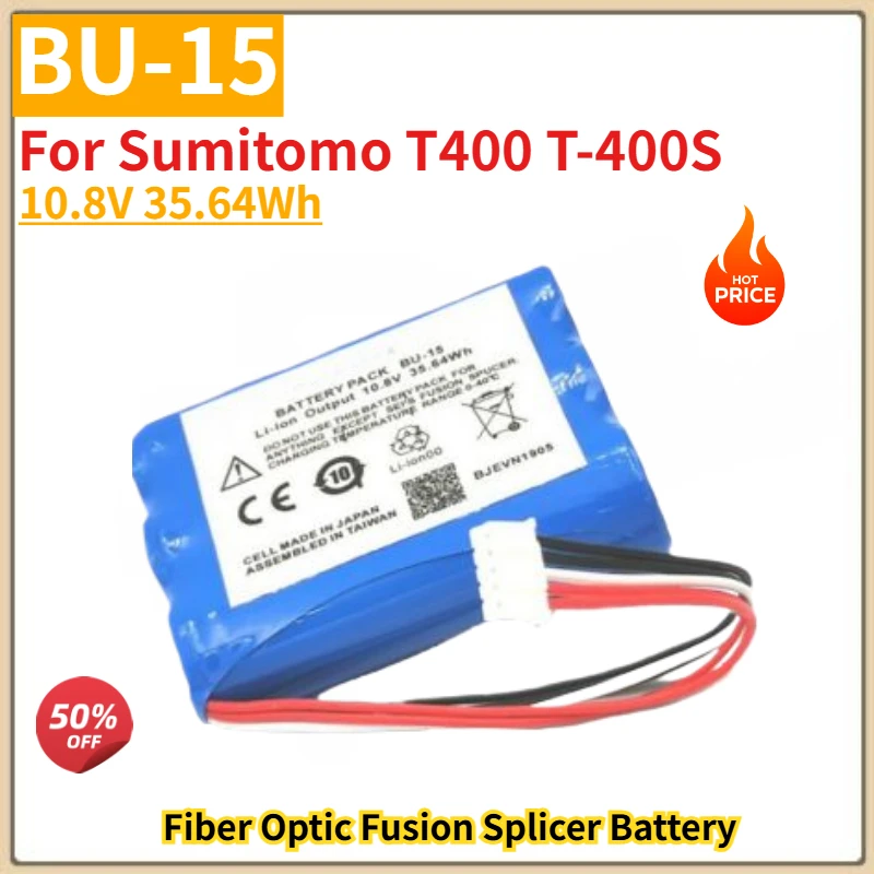 BU-15 High Quality Battery 10.8V 35.64Wh for Sumitomo T400 T-400S Fiber Optic Fusion Splicer Brand New Replacement Battery
BU-15 High Quality Battery 10.8V 35.64Wh for Sumitomo T400 T-400S Fiber Optic Fusion Splicer Brand New Replacement Battery
