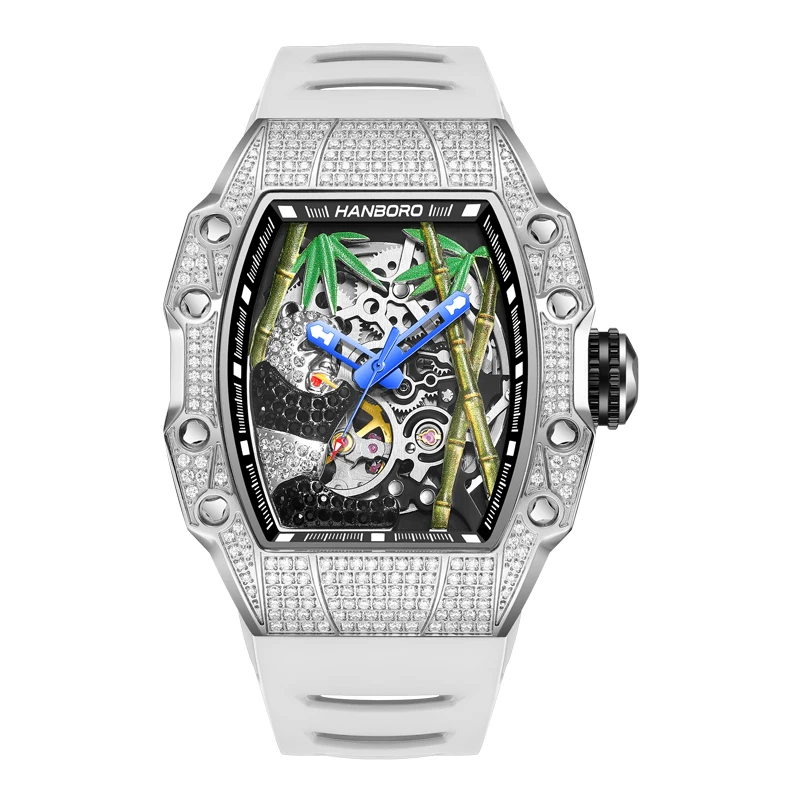 HANBORO National Treasure Series full diamond craftsmanship fashion skeleton balance wheel men's automatic mechanical watch
HANBORO National Treasure Series full diamond craftsmanship fashion skeleton balance wheel men's automatic mechanical watch