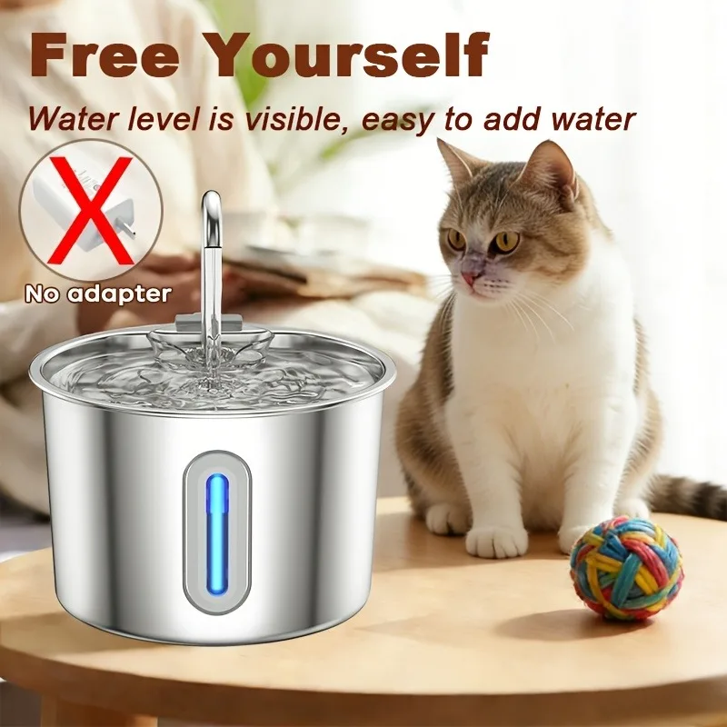 2.2L Cat Water Dispenser 304 Stainless Steel Pet Water Dispenser with Faucet Water Level Window Silent Pump Pet Suppliesare
2.2L Cat Water Dispenser 304 Stainless Steel Pet Water Dispenser with Faucet Water Level Window Silent Pump Pet Suppliesare
