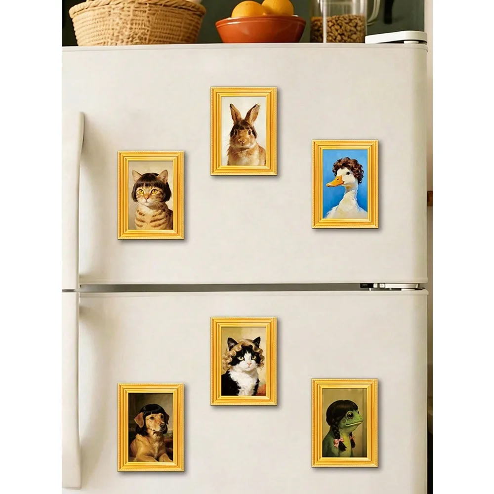 6pcs Wooden Animal Shaped Refrigerator Magnets, Unique Printed Animal Pattern Magnetic Stickers, Creative Kitchen Decor, Cute Magnetic Photo Frames, "Animal Family" Mini Frames, Decorative Fridge Magnets, Abstract Animal Patterns, Holiday Themed Magnetic
6pcs Wooden Animal Shaped Refrigerator Magnets, Unique Printed Animal Pattern Magnetic Stickers, Creative Kitchen Decor, Cute Magnetic Photo Frames, "Animal Family" Mini Frames, Decorative Fridge Magnets, Abstract Animal Patterns, Holiday Themed Magnetic