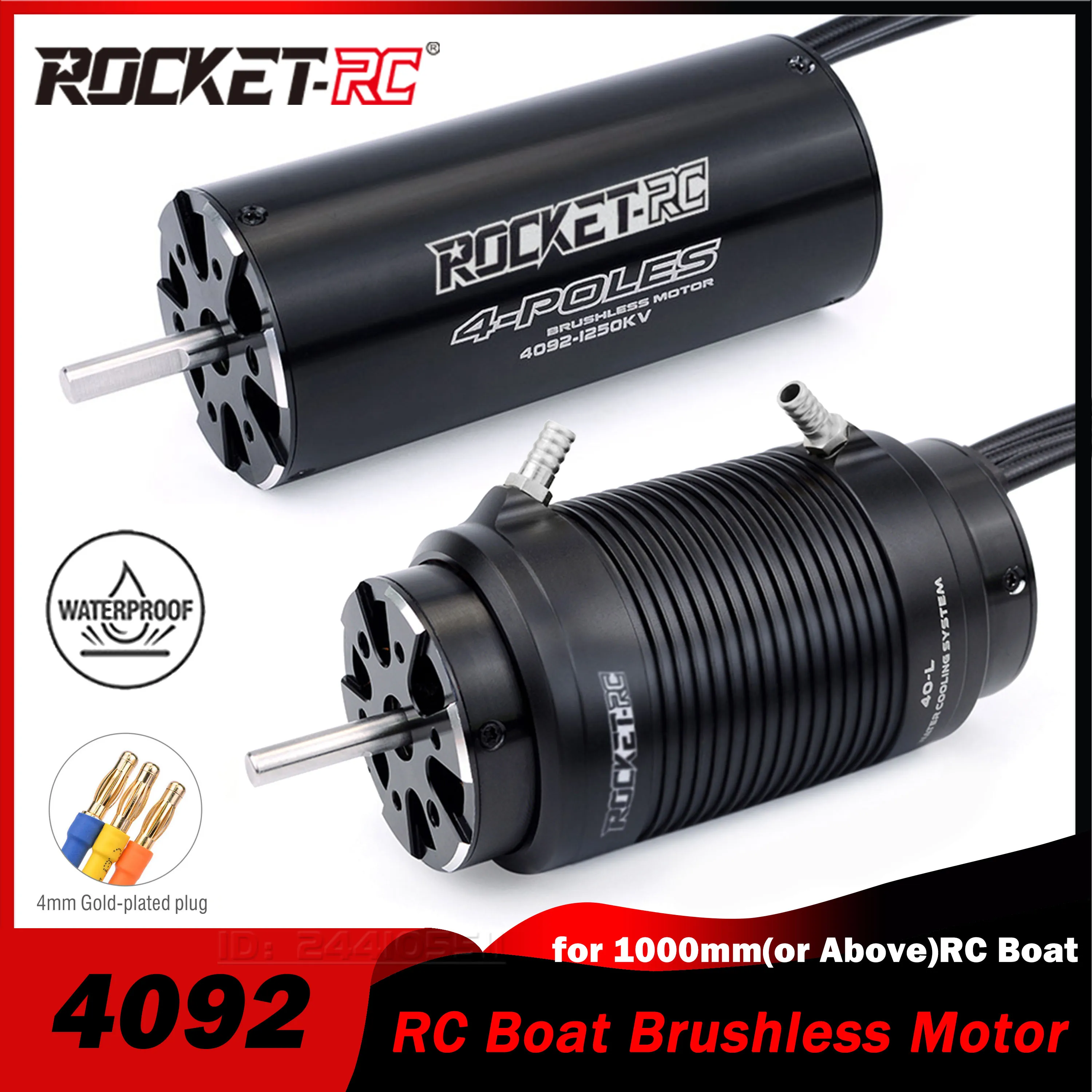 Rocket-RC 4092 Sensorless Brushless Motor 1250KV 1520KV Waterproof 40-L Water Cooling Jacket for 1000mm(or Above) RC Boat Part
Rocket-RC 4092 Sensorless Brushless Motor 1250KV 1520KV Waterproof 40-L Water Cooling Jacket for 1000mm(or Above) RC Boat Part