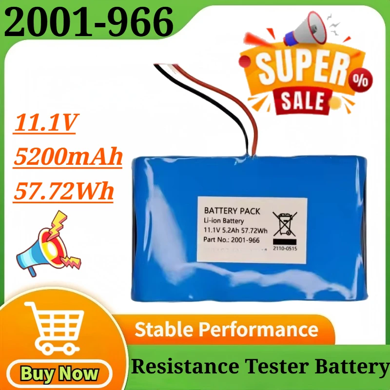 11.1V 5200mAh 57.72Wh for 2001-966 Lithium Battery Pack 3-wire Plug
11.1V 5200mAh 57.72Wh for 2001-966 Lithium Battery Pack 3-wire Plug