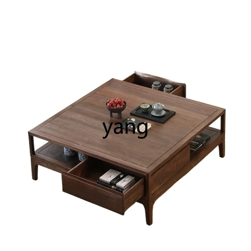 LTT black walnut solid wood coffee table new Chinese square coffee table living room square coffee table
LTT black walnut solid wood coffee table new Chinese square coffee table living room square coffee table