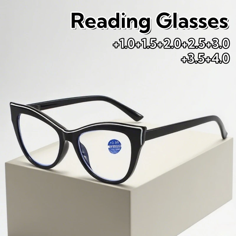 Fashionable Cat Eye Presbyopia Glasses Ultra Light Comfortable HD Clear Lens Blue Light Blocking Eyeglasses +1.0 To +4.0
Fashionable Cat Eye Presbyopia Glasses Ultra Light Comfortable HD Clear Lens Blue Light Blocking Eyeglasses +1.0 To +4.0