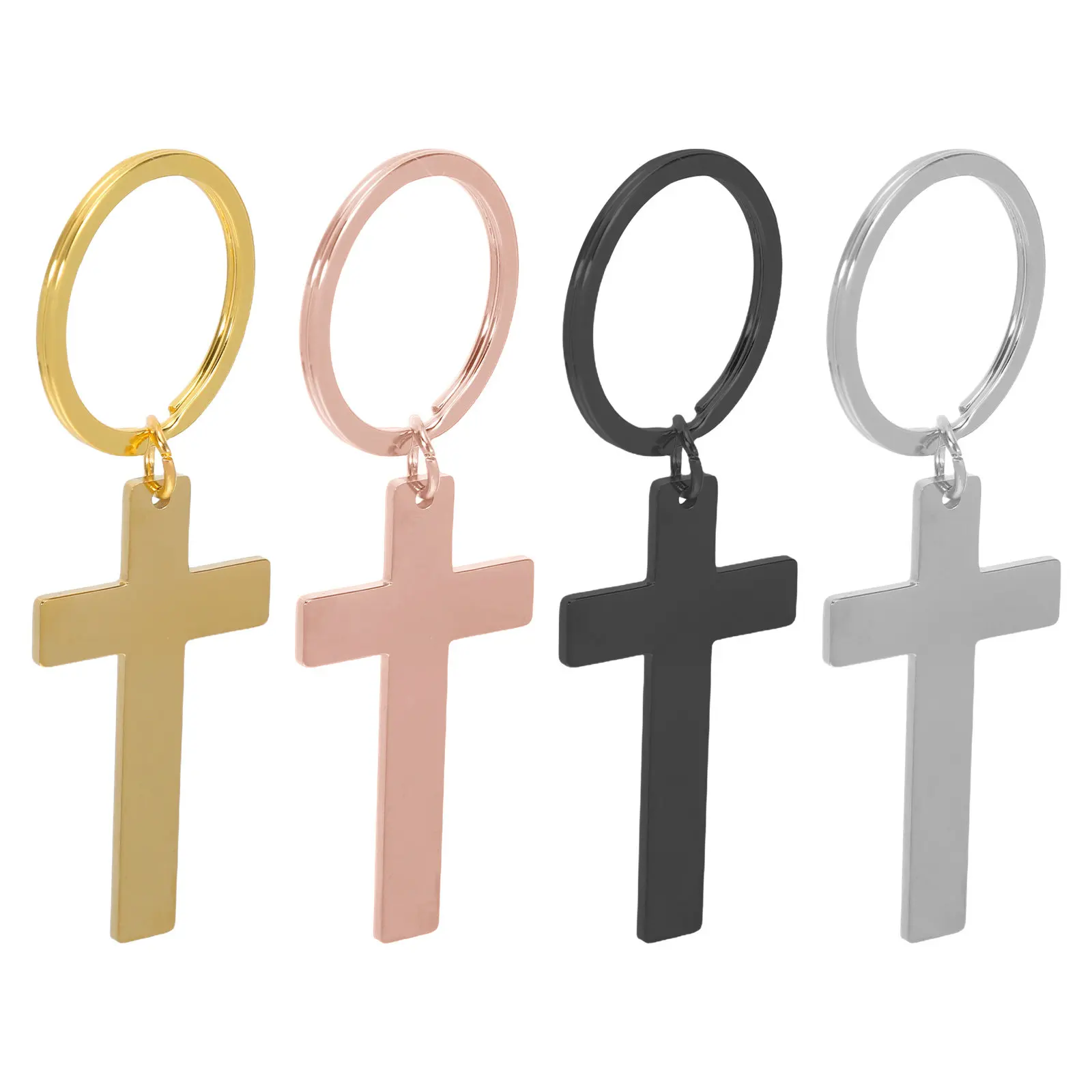 4Pcs Stainless Steel Cross Keychain Blanks Lightweight Portable Metal Keyring for Engraving Christian Jewelry Baptism Keychain
4Pcs Stainless Steel Cross Keychain Blanks Lightweight Portable Metal Keyring for Engraving Christian Jewelry Baptism Keychain