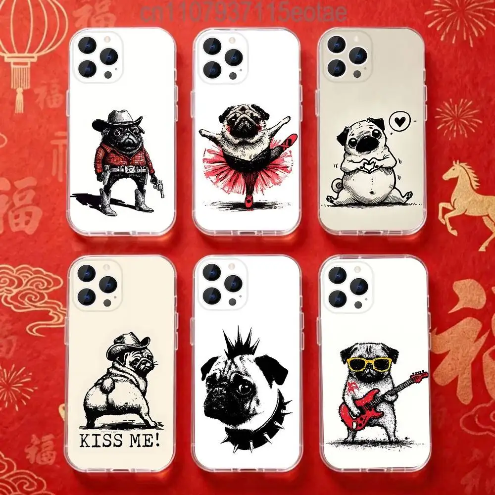 Funny Pug dog bulldog Phone Case For iPhone 17,16,15,14,13,12,11 Pro,Max,Plus,X,XS,XR,SE4,E Mini Transparent Soft Cover
Funny Pug dog bulldog Phone Case For iPhone 17,16,15,14,13,12,11 Pro,Max,Plus,X,XS,XR,SE4,E Mini Transparent Soft Cover