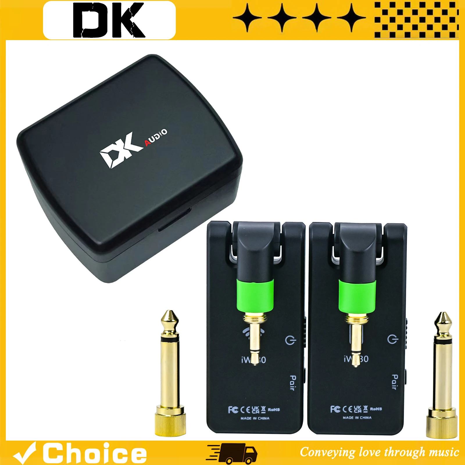 2.4G Wireless Guitar System IW-30 Guitar Transmitter Receiver 2 in 1 Plug 4 Channels Guitar Wireless with Rechargeable Box
2.4G Wireless Guitar System IW-30 Guitar Transmitter Receiver 2 in 1 Plug 4 Channels Guitar Wireless with Rechargeable Box