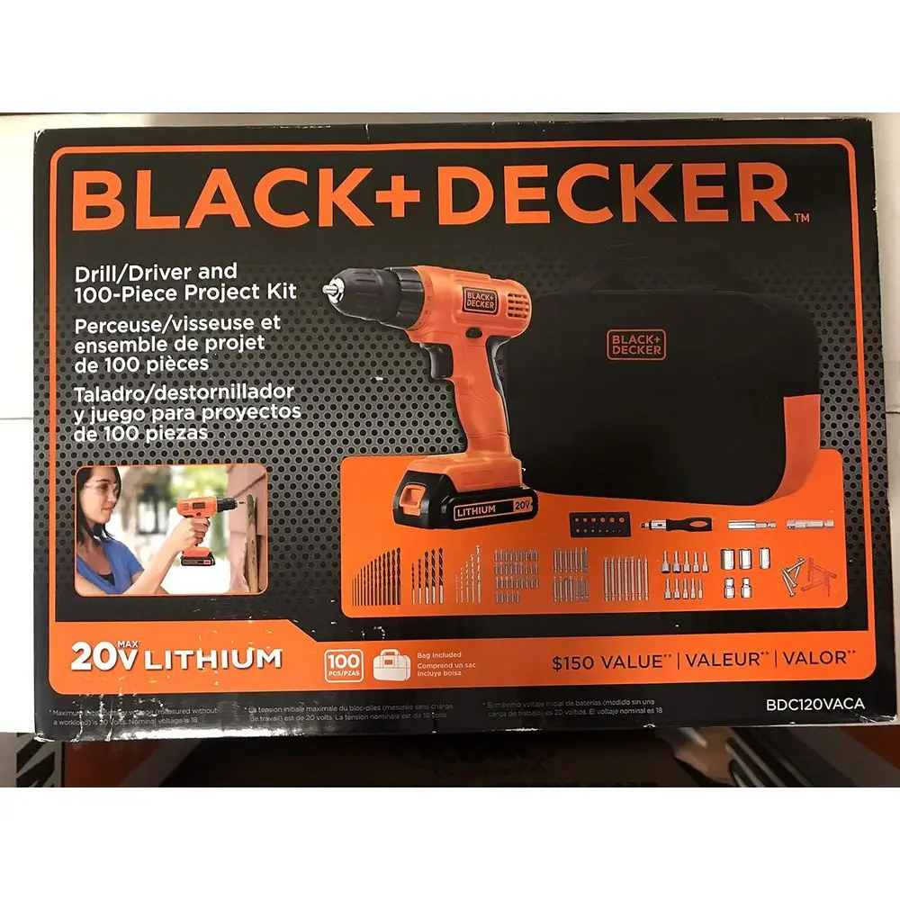 20V High-Capacity Drill Driver with 100-Piece Accessory Kit and Storage Bag
20V High-Capacity Drill Driver with 100-Piece Accessory Kit and Storage Bag