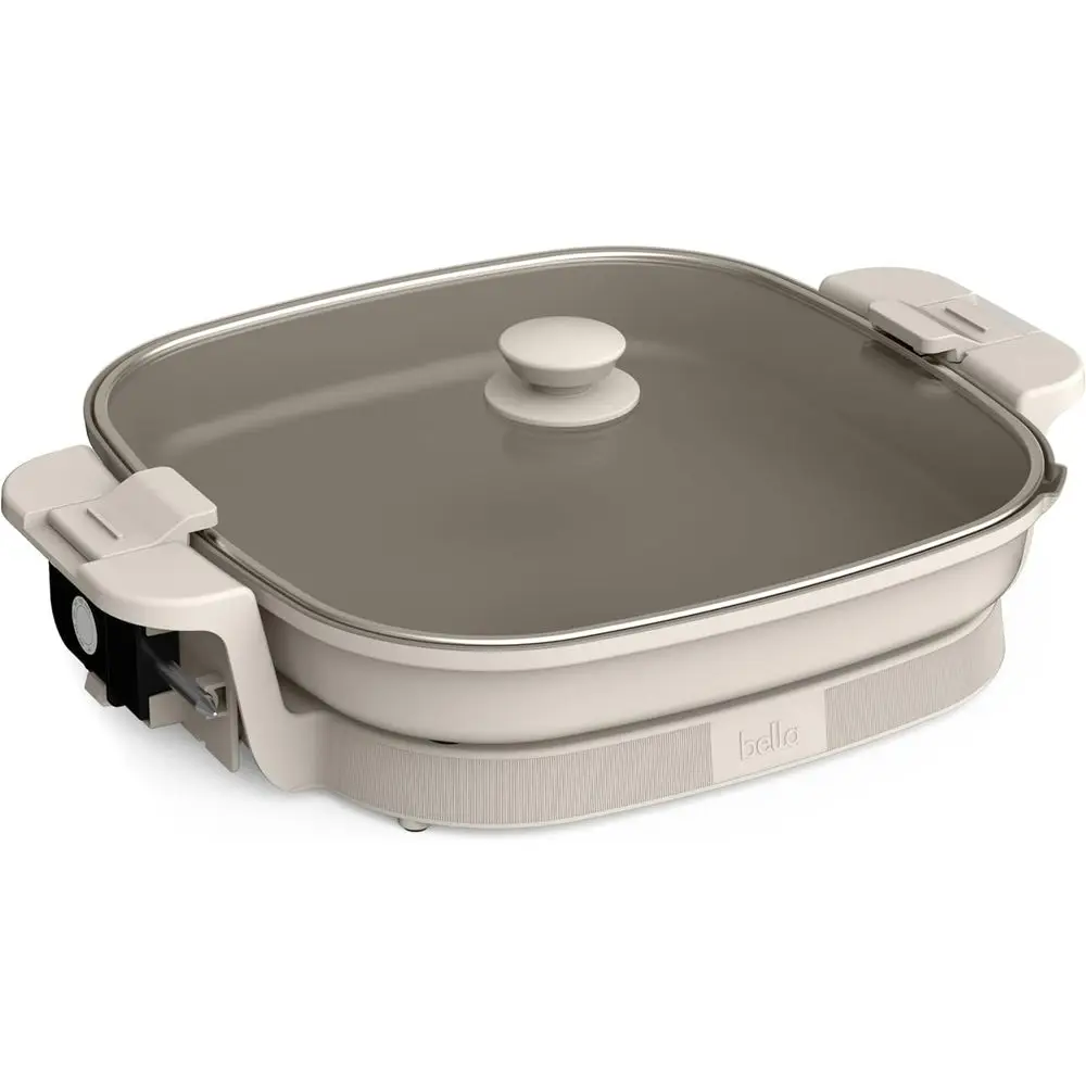 Large Electric Skillet with Removable Base, Non-stick Coating, Adjustable Heat, Dishwasher-Safe Tempered Glass Lid, 1200W Power
Large Electric Skillet with Removable Base, Non-stick Coating, Adjustable Heat, Dishwasher-Safe Tempered Glass Lid, 1200W Power