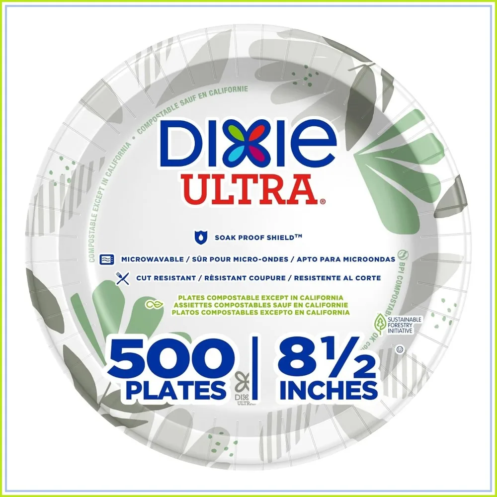 Heavy-Weight 8.5 Inch Paper Plates, 500 Count, Soak-Proof, Microwave Safe, Compostable, for Daily Use & Parties
Heavy-Weight 8.5 Inch Paper Plates, 500 Count, Soak-Proof, Microwave Safe, Compostable, for Daily Use & Parties