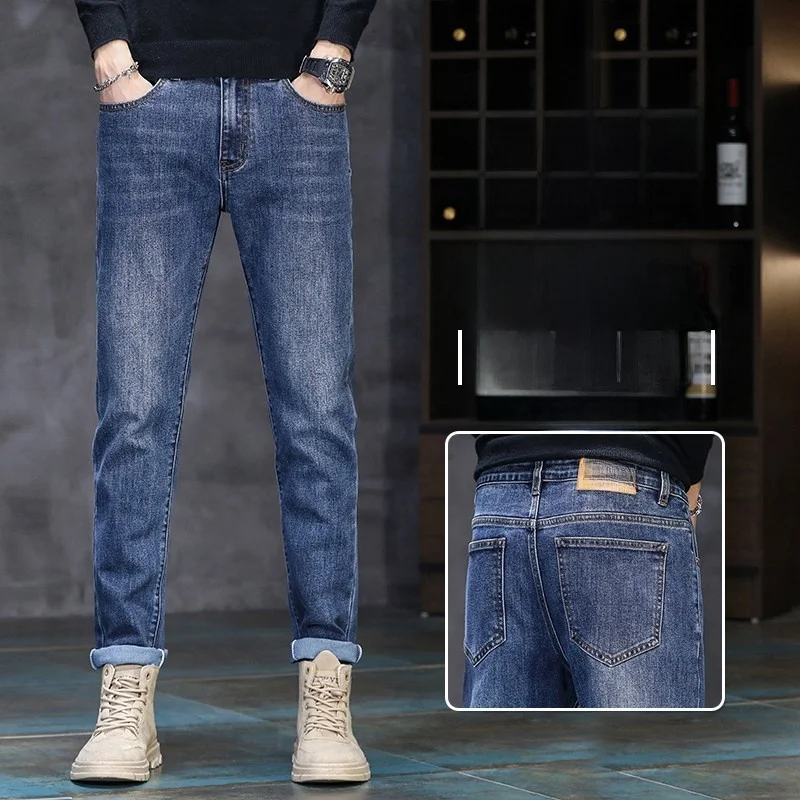 Fall Winter Men's Fashion Thick Straight Leg Stretchy Jeans mid Waist Long Trousers Business Style Comfortable Breathable
Fall Winter Men's Fashion Thick Straight Leg Stretchy Jeans mid Waist Long Trousers Business Style Comfortable Breathable