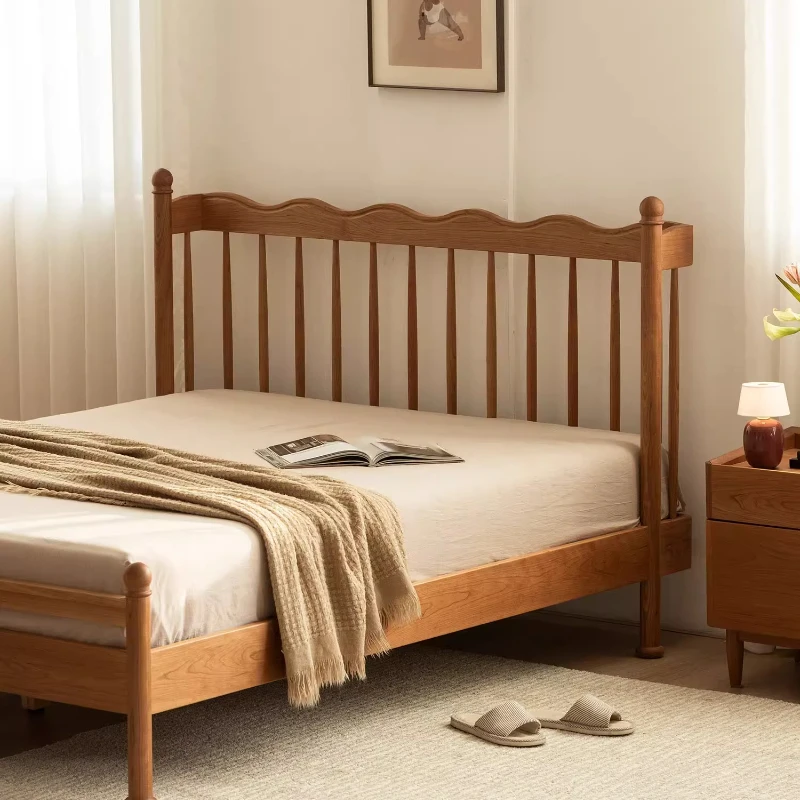Japanese retro furniture solid wood double bed all solid wood cherry wood log soft bag bed
Japanese retro furniture solid wood double bed all solid wood cherry wood log soft bag bed