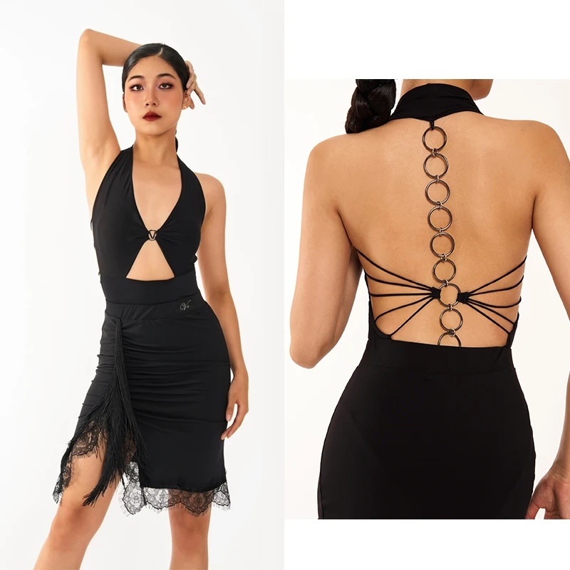 New Lace Backless Dress Women Latin Dance Costume Adult Samba Dancing Performance Bodysuit Tassels Skirt Training Clothes XH2405
New Lace Backless Dress Women Latin Dance Costume Adult Samba Dancing Performance Bodysuit Tassels Skirt Training Clothes XH2405