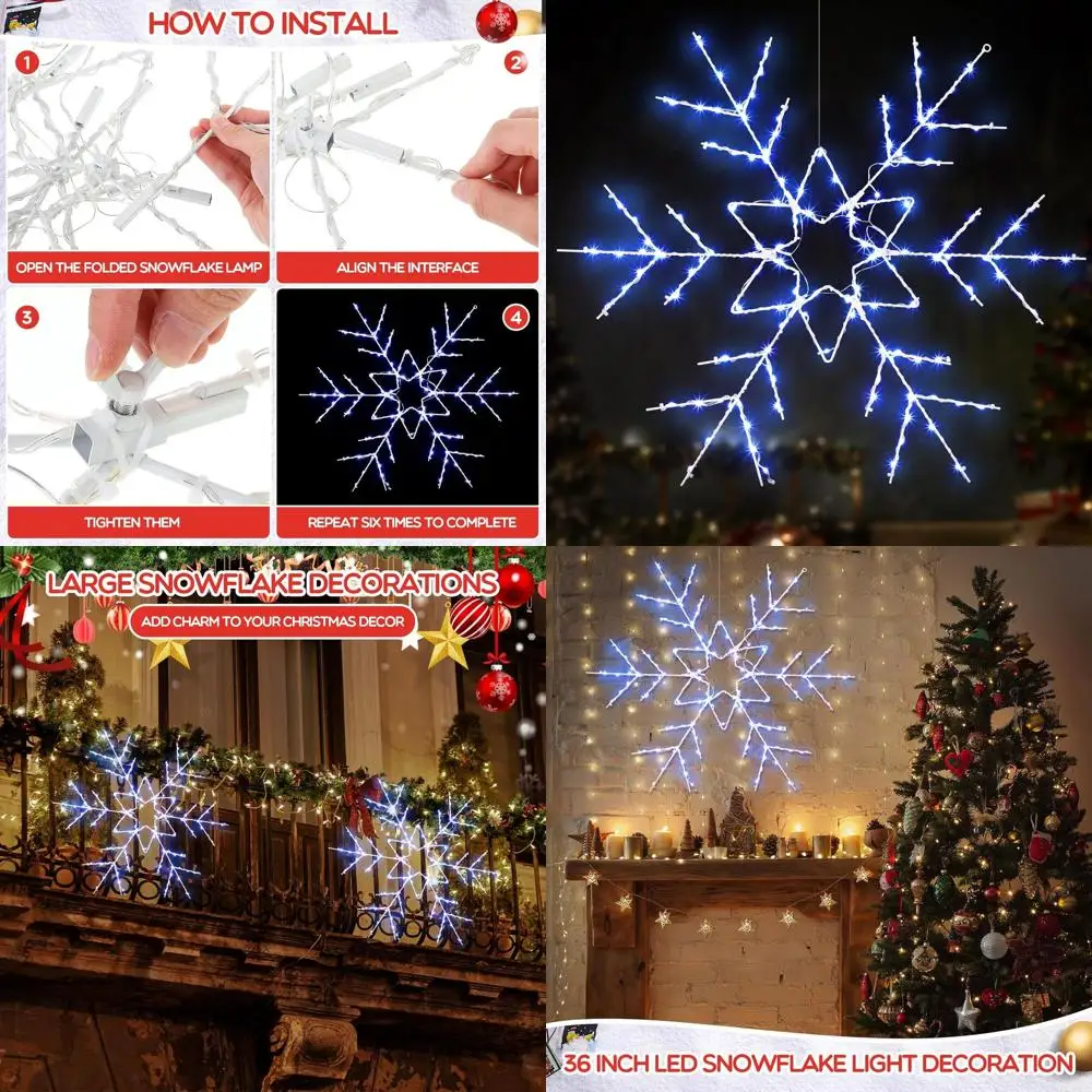 36 светодиодных фонарей-снежинок — большое украшение для складных окон для рождественских вечеринок в помещении и на открытом воздухе
36 светодиодных фонарей-снежинок — большое украшение для складных окон для рождественских вечеринок в помещении и на открытом воздухе