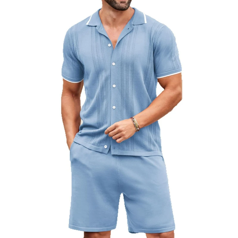 Men's Wear European and American Business and Leisure Knitted Sweater Two-piece Set Ice Cool Silk Knitted Polo Shirt Set Fashion
Men's Wear European and American Business and Leisure Knitted Sweater Two-piece Set Ice Cool Silk Knitted Polo Shirt Set Fashion