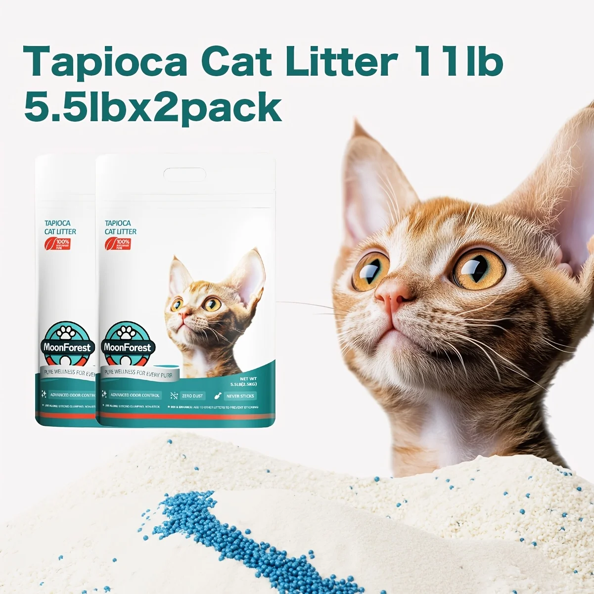 Tapioca Cat Litter 2pack 11LB, Quick Clumping Low Dust, Flushable for Automatic Litter Boxes, for Multi-Cats & Sensitive Pets
Tapioca Cat Litter 2pack 11LB, Quick Clumping Low Dust, Flushable for Automatic Litter Boxes, for Multi-Cats & Sensitive Pets