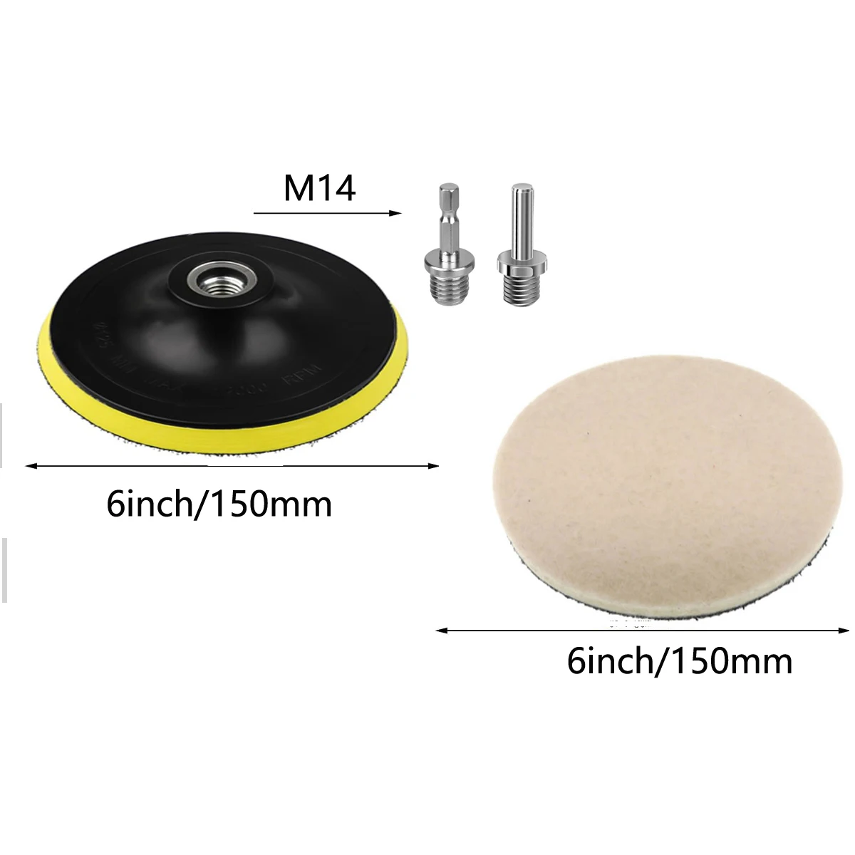 8 Pcs 6 Inch Wool Polishing Pads with Sanding Plate M14 with 8mm Adapter Hook & Loop Back for Polishing Random Orbital Sander
8 Pcs 6 Inch Wool Polishing Pads with Sanding Plate M14 with 8mm Adapter Hook & Loop Back for Polishing Random Orbital Sander