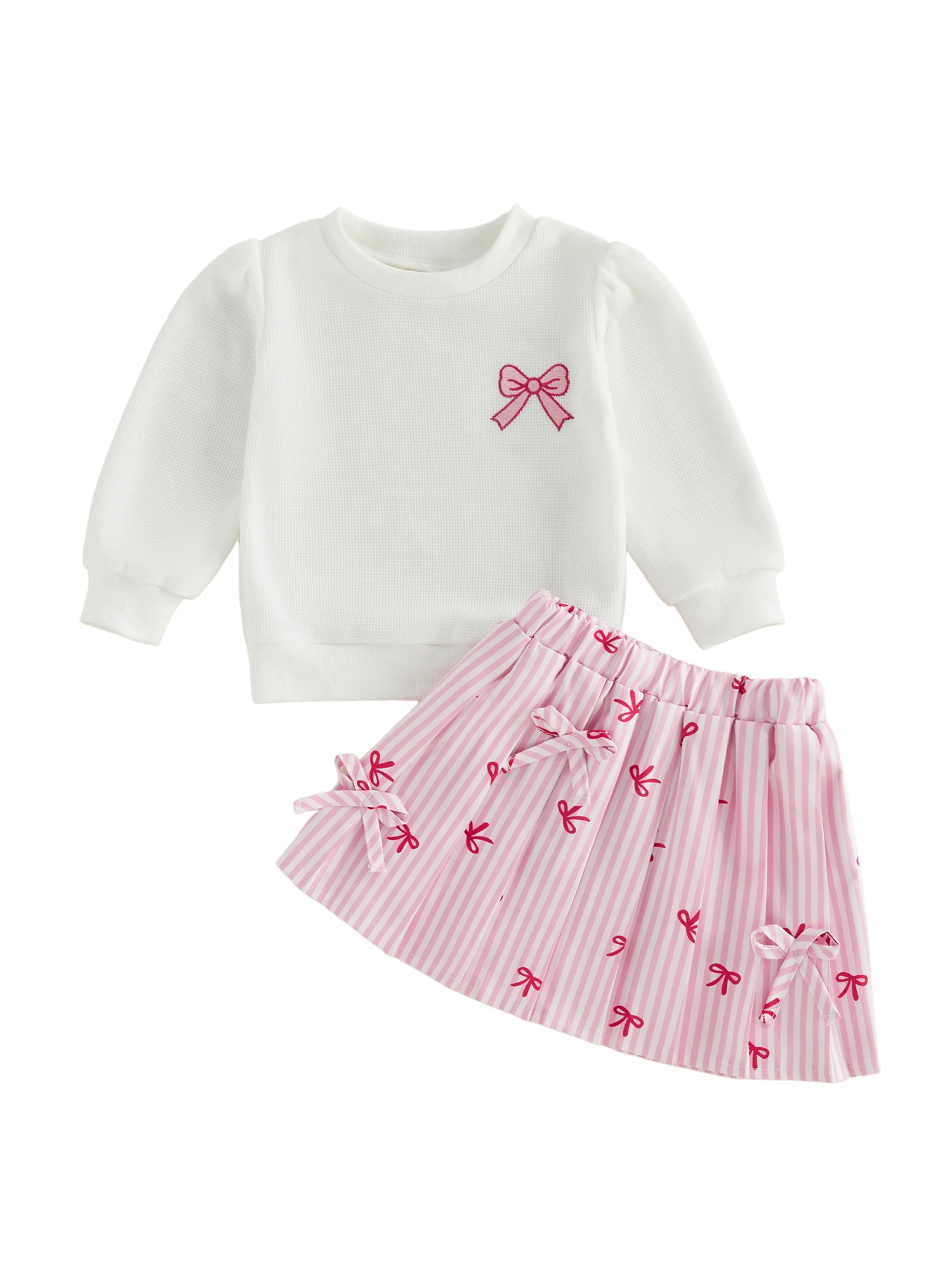 Adorable Infant Girl Autumn Clothes Stylish Ribbon Crew Neck Sweater and Flared Skirt 2 Piece Ensemble
Adorable Infant Girl Autumn Clothes Stylish Ribbon Crew Neck Sweater and Flared Skirt 2 Piece Ensemble