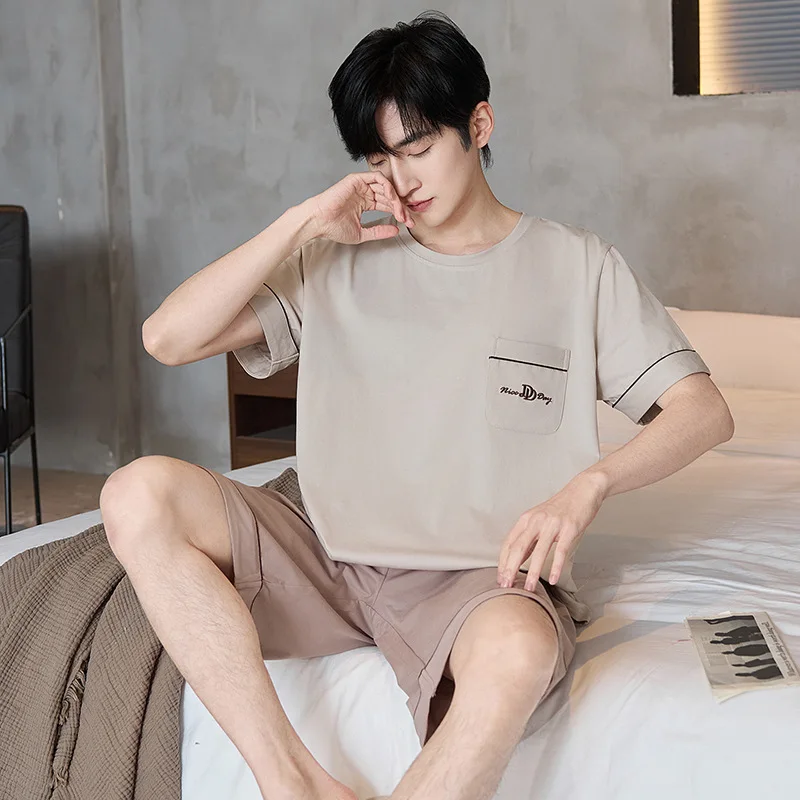 Men Cotton Pajamas Set Short Sleeve Shorts Plus Home Suit for Boy Casual Pajama Korean Loose Stylish Summer New pijama Dropship
Men Cotton Pajamas Set Short Sleeve Shorts Plus Home Suit for Boy Casual Pajama Korean Loose Stylish Summer New pijama Dropship